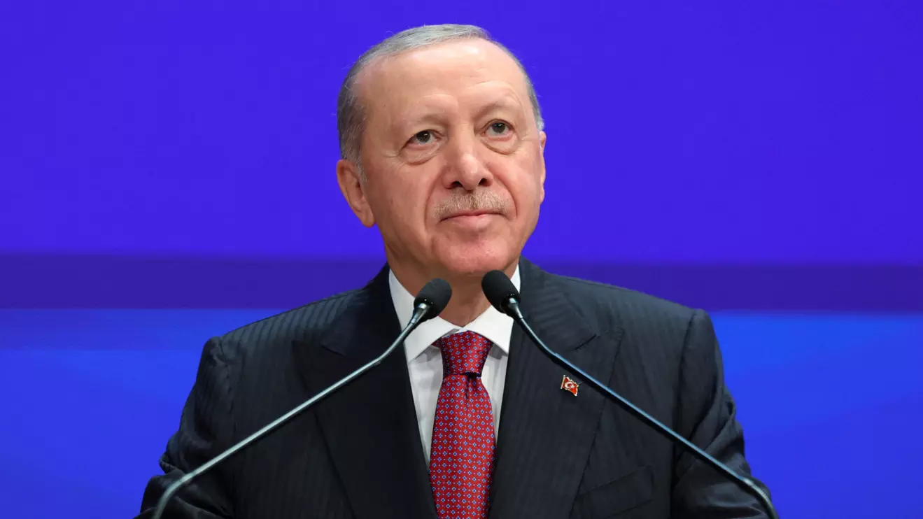 Turkish President Tayyip Erdogan speaks during a meeting at his ruling AK Party (AKP) in Ankara, Turkey, October 7, 2026. Mustafa Kamaci/Presidential Press Office