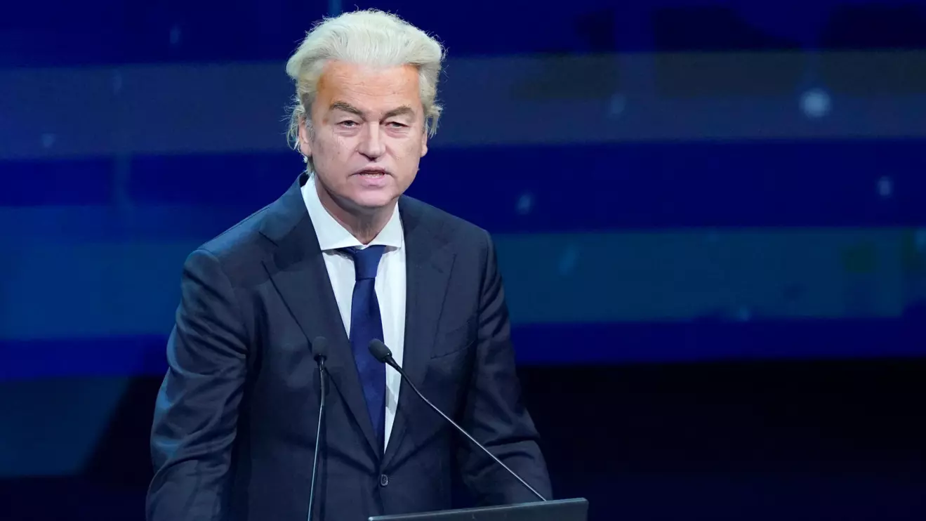Dutch far-right leader Geert Wilders speaks as Spanish far-right party VOX holds rally with other European far-right leaders in Madrid, Spain, February 8, 2025. Reuters/Ana Beltran
