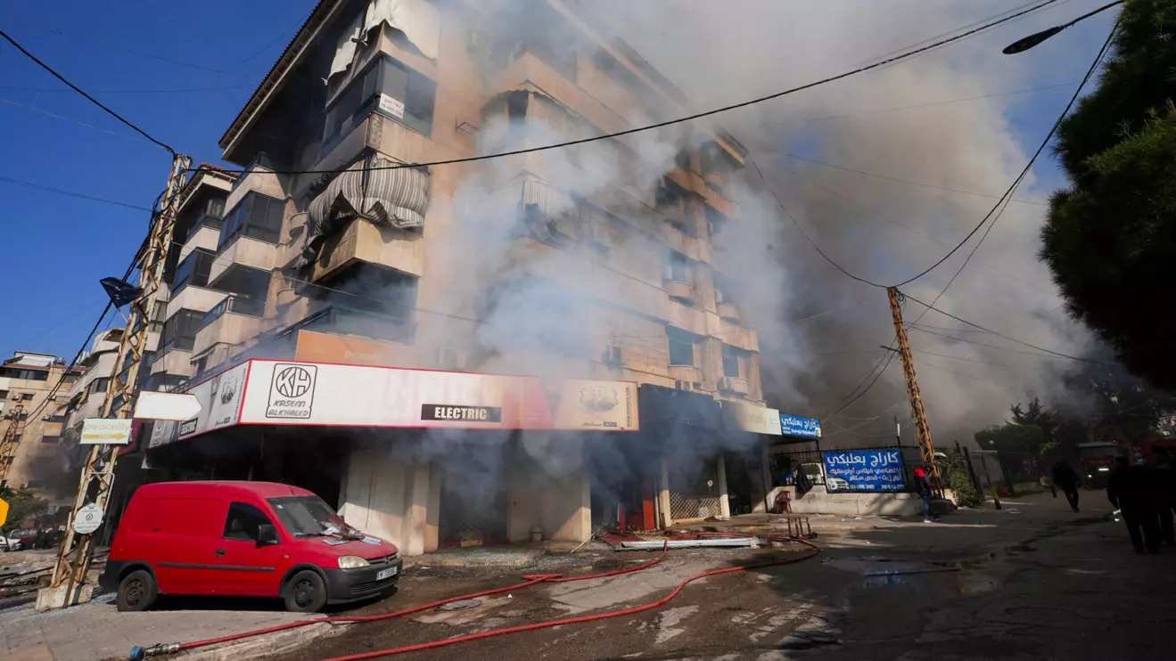 Smoke billows from a building at the site of an Israeli strike on Beirut's southern suburbs, following an escalation between Hezbollah and Israel amid the U.S.-Israeli conflict with Iran, Lebanon, March 3, 2026. Reuters