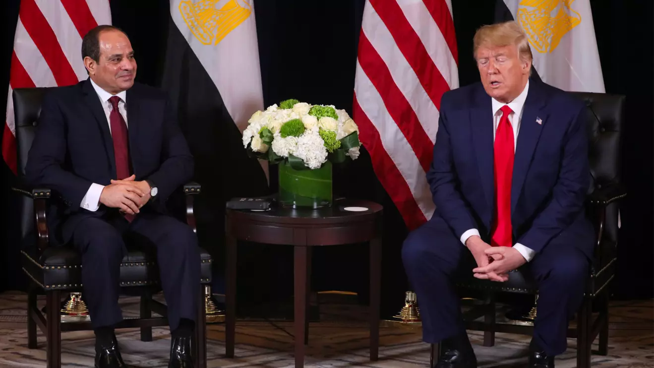 U.S. President Donald Trump speaks while meeting with Egypt's President Abdel Fattah el-Sisi on the sidelines of the annual United Nations General Assembly in New York City, New York, U.S., September 23, 2019. Reuters/Jonathan Ernst