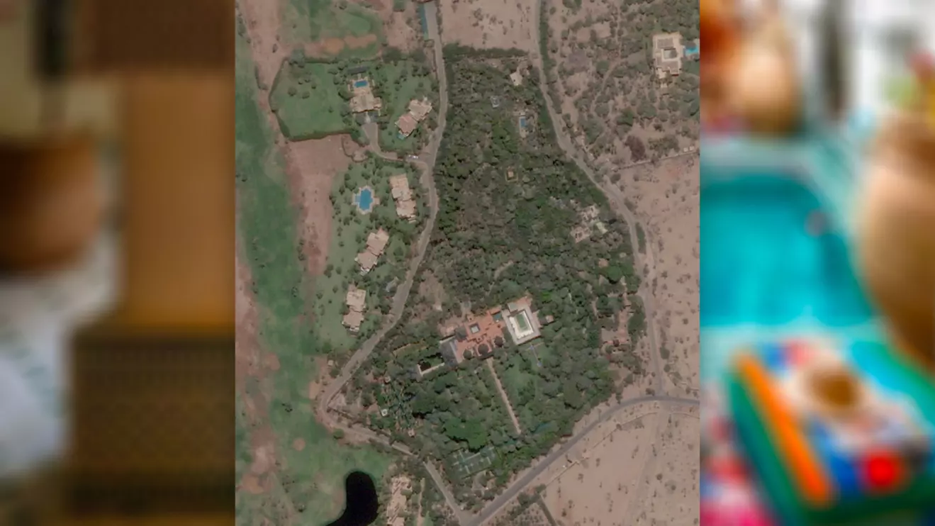 A satellite image of the Palace Bin Ennakhil in Marrakech, Morocco, June 17, 2023. 2026 Planet Labs PBC/Handout via Reuters