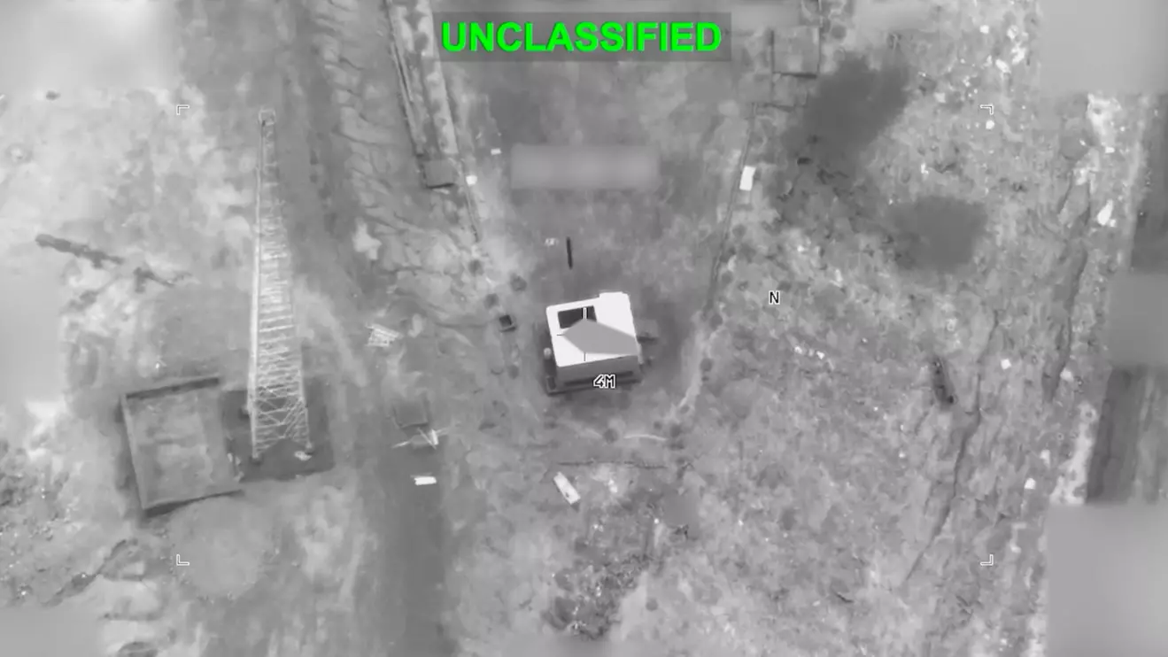 A screengrab from a video obtained from social media on September 1, 2026, shows a view shortly before what U.S. Central Command (CENTCOM) says was a U.S. strike on an Iranian military target. U.S. Central Command/Handout via Reuters