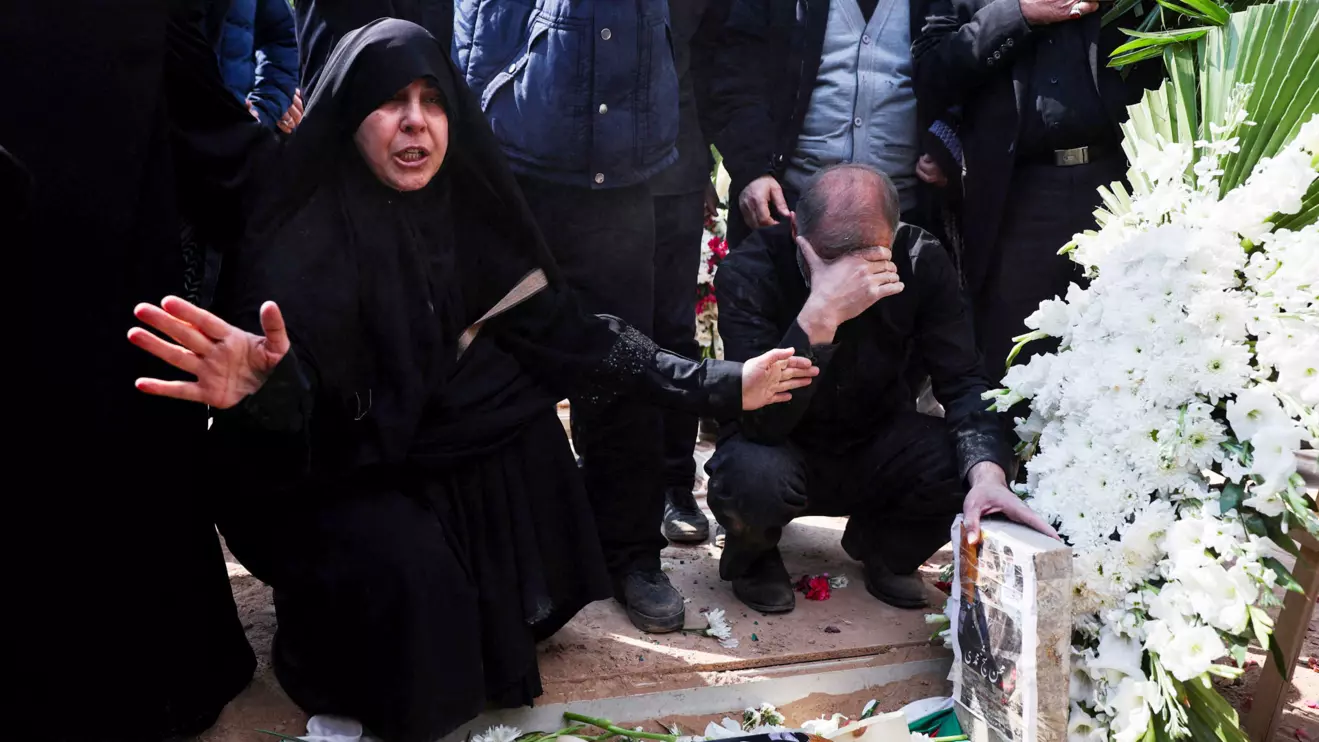 Mourners react as they attend a funeral ceremony for victims of Israeli and U.S. strikes, amid the U.S.-Israeli conflict with Iran, in Tehran, Iran, March 9, 2026. Majid Asgaripour/WANA (West Asia News Agency) via Reuters