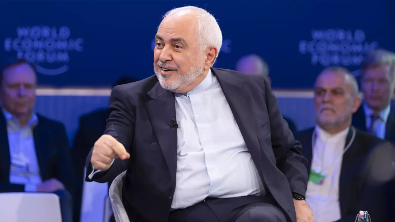 Iran's Vice-President for Strategic Affairs Javad Zarif speaks during the 55th annual World Economic Forum (WEF) meeting in Davos, Switzerland, January 22, 2025 © WEF