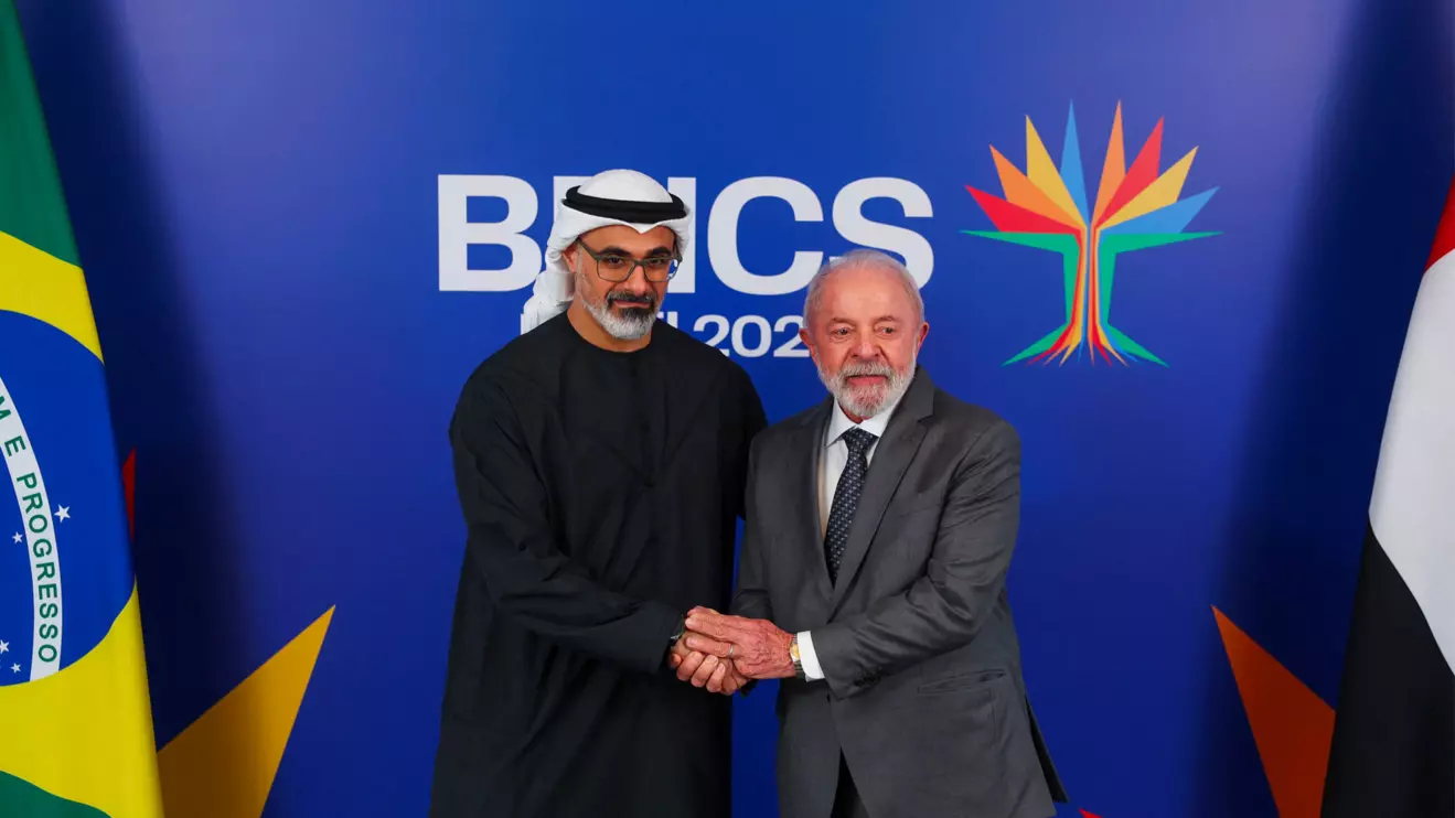 Brazil's President Luiz Inacio Lula da Silva attends a bilateral meeting with Crown Prince of Abu Dhabi, Sheikh Khaled bin Mohamed bin Zayed Al Nahyan, ahead of the BRICS summit, in Rio de Janeiro, Brazil July 5, 2025. Reuters/Pilar Olivares