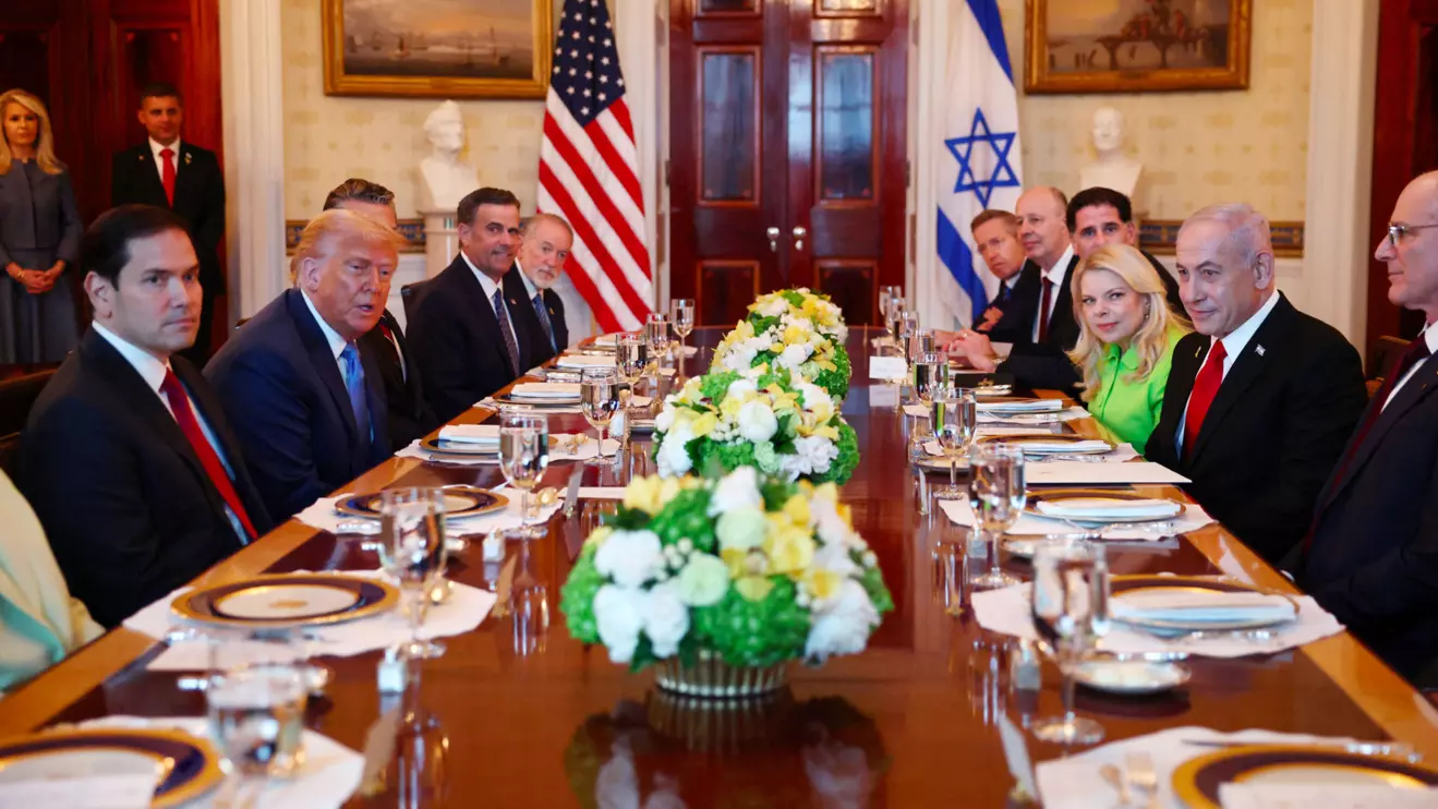 U.S. President Donald Trump meets with Israeli Prime Minister Benjamin Netanyahu at the White House in Washington, D.C., U.S., July 7, 2025. Reuters/Kevin Lamarque