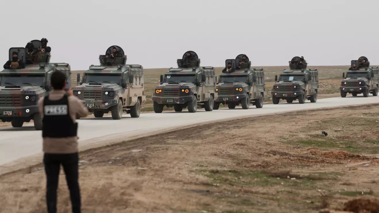 Syrian Interior Ministry security forces vehicles travel to enter the city of Hasakah in northeastern Syria, following an agreement between Damascus and the Syrian Democratic Forces reached on January 30, in Al-hasakah, Syria, February 2, 2026. Reuters/Khalil Ashawi