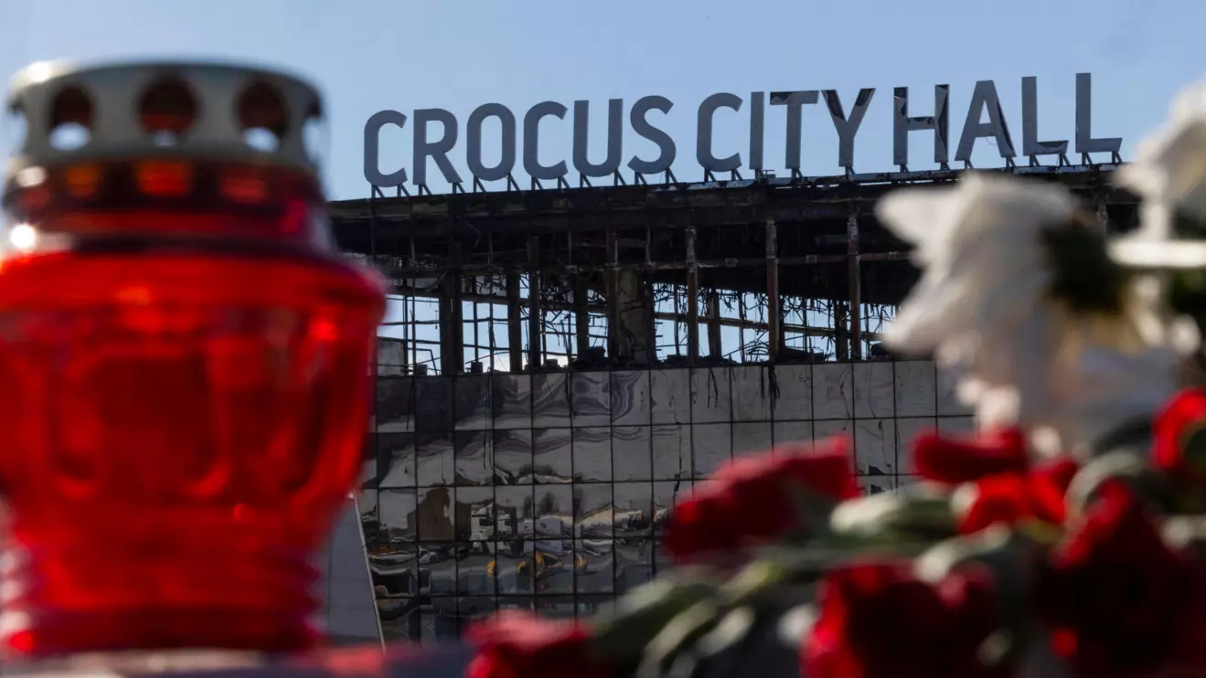 A view shows the burnt-out Crocus City Hall following a deadly attack on the concert venue in the Moscow Region, March 27, 2024. Reuters/Maxim Shemetov