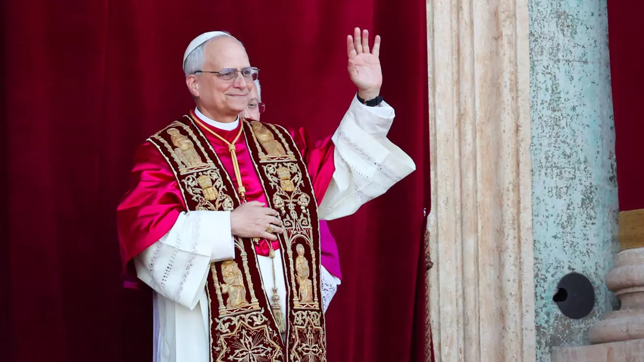 Newly elected Pope Leo XIV, Cardinal Robert F. Prevost of the U.S., appears on the balcony of St. Peter's Basilica at the Vatican, May 8, 2025. Reuters/Claudia Gre