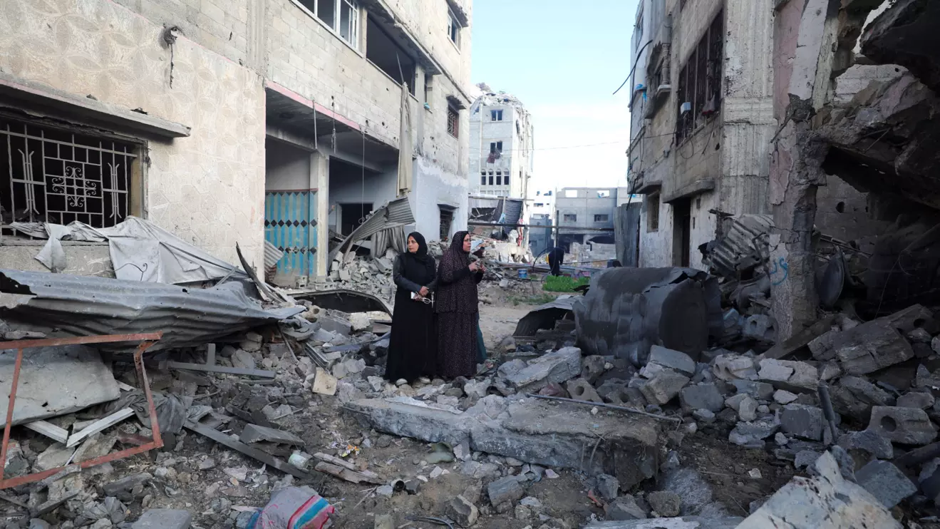 Palestinian women react at the site of an Israeli strike on a house, amid the ongoing conflict between Israel and Hamas, in Gaza City, January 4, 2025. Reuters/Dawoud Abu Alkas