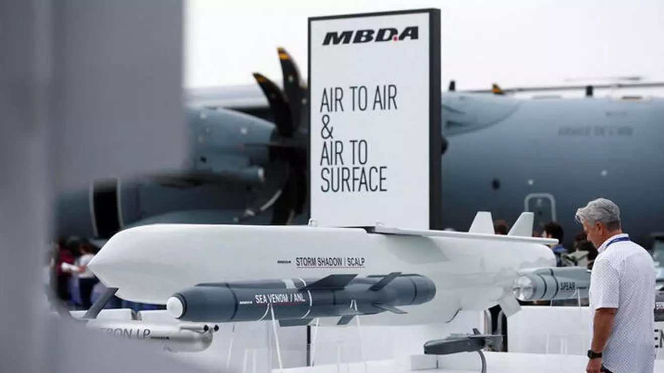 Air-launched long-range Storm Shadow/SCALP cruise missile, manufactured by MBDA, pictured at the 54th International Paris Air Show at Le Bourget Airport near Paris, France, June 20, 2023. Reuters/Benoit Tessier