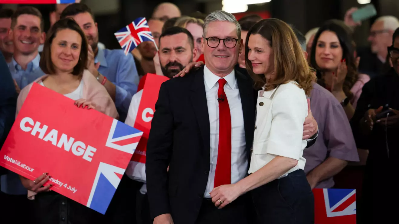 Keir Starmer, leader of Britain's Labour Party and his wife Victoria Starmer attend a reception to celebrate Starmer's win in the election, at Tate Modern, in London, Britain, July 5, 2024. Reuters/Suzanne Plunkett