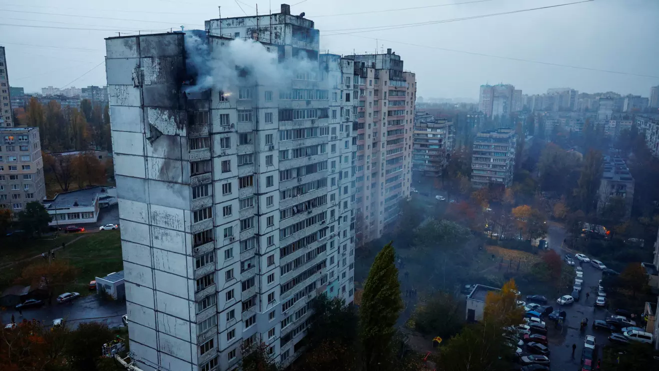 A view shows an apartment building damaged by a Russian drone strike, amid Russia's attack on Ukraine, in Kyiv, Ukraine November 2, 2024. Reuters/Valentyn Ogirenko