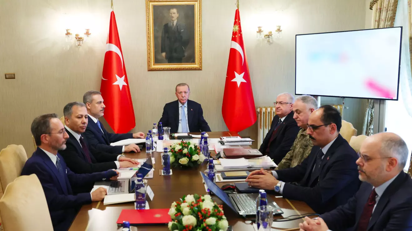 The Turkish president presides over a security meeting on Saturday