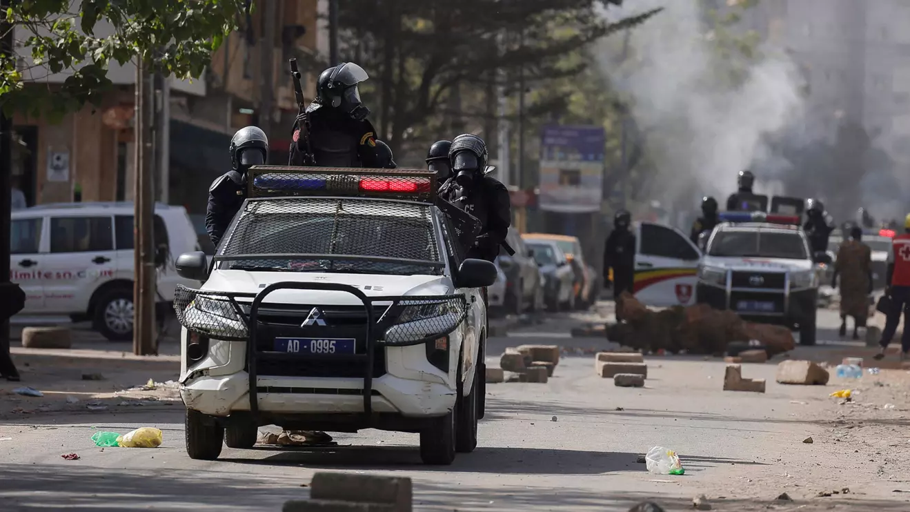 Riot police members sit on a pick up during a protest against the postponement of the Feb. 25 presidential election, in Dakar, Senegal February 9, 2024. Reuters/Zohra Bensemra