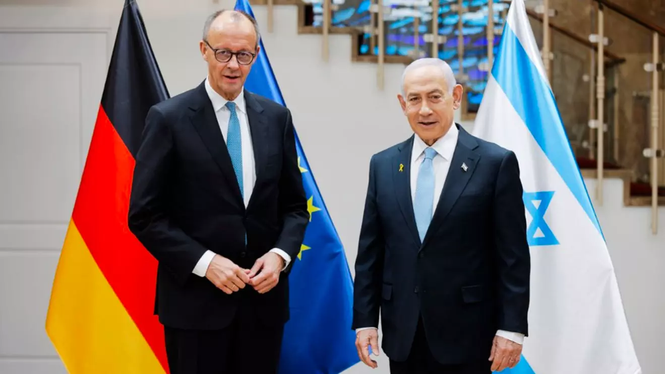 Merz, on his first trip to Israel since taking office, said Germany’s commitment to Israel’s security remained “deeply anchored” in its historical responsibility for the Holocaust © PMO