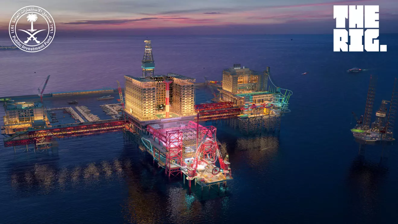THE RIG. is a world-first adventure tourism destination to be built on an offshore platform in the Arabian Gulf