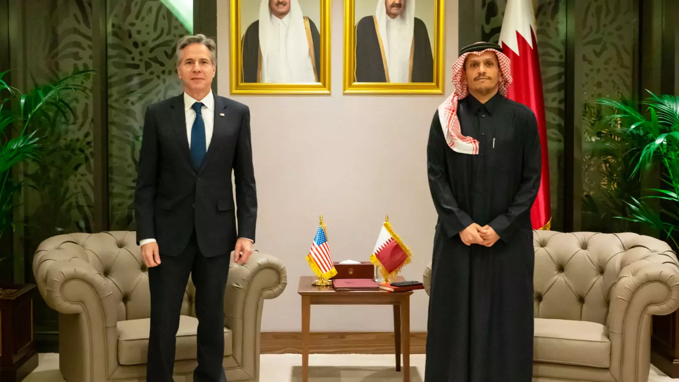 Antony Blinken and Prime Minister Mohammed bin Abdulrahman al-Thani