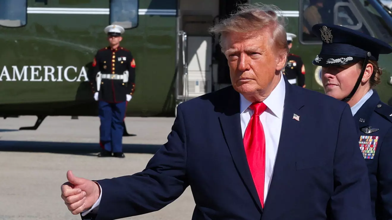 US President Donald Trump gives a thumbs up before boarding Air Force One en route to Fort Myers, at Joint Base Andrews, Maryland, US, October 23, 2026. Reuters/Umit Bektas
