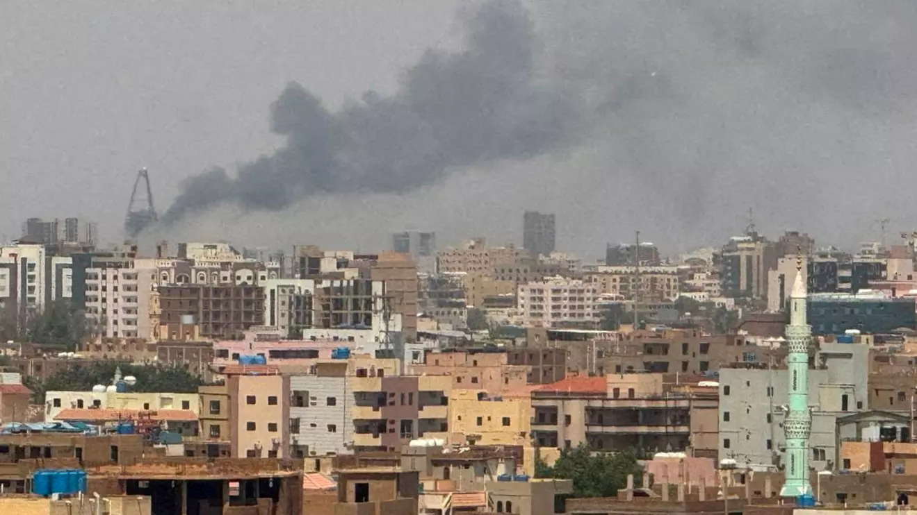 Plumes of smoke rise during clashes between the paramilitary Rapid Support Forces and the army in Khartoum, Sudan, September 26, 2024. Reuters