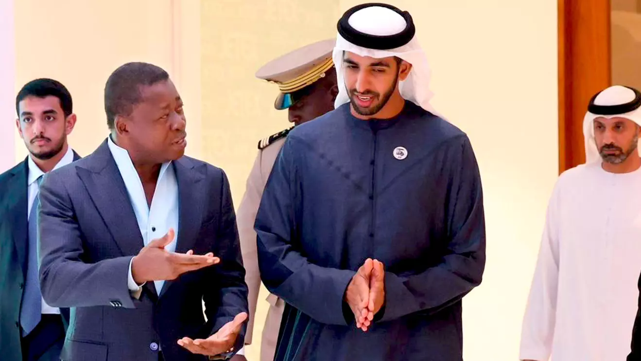 Faure Gnassingbé on Sunday evening upon his arrival in Abu Dhabi © X
