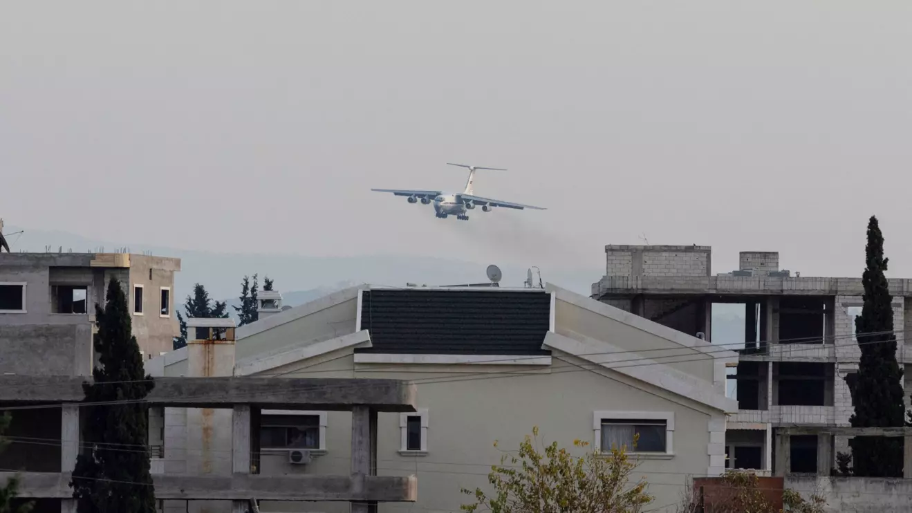 A Russian military aircraft approaches the Hmeimim air base in Syria's coastal Latakia, Syria, December 15, 2024. Reuters/Umit Bektas