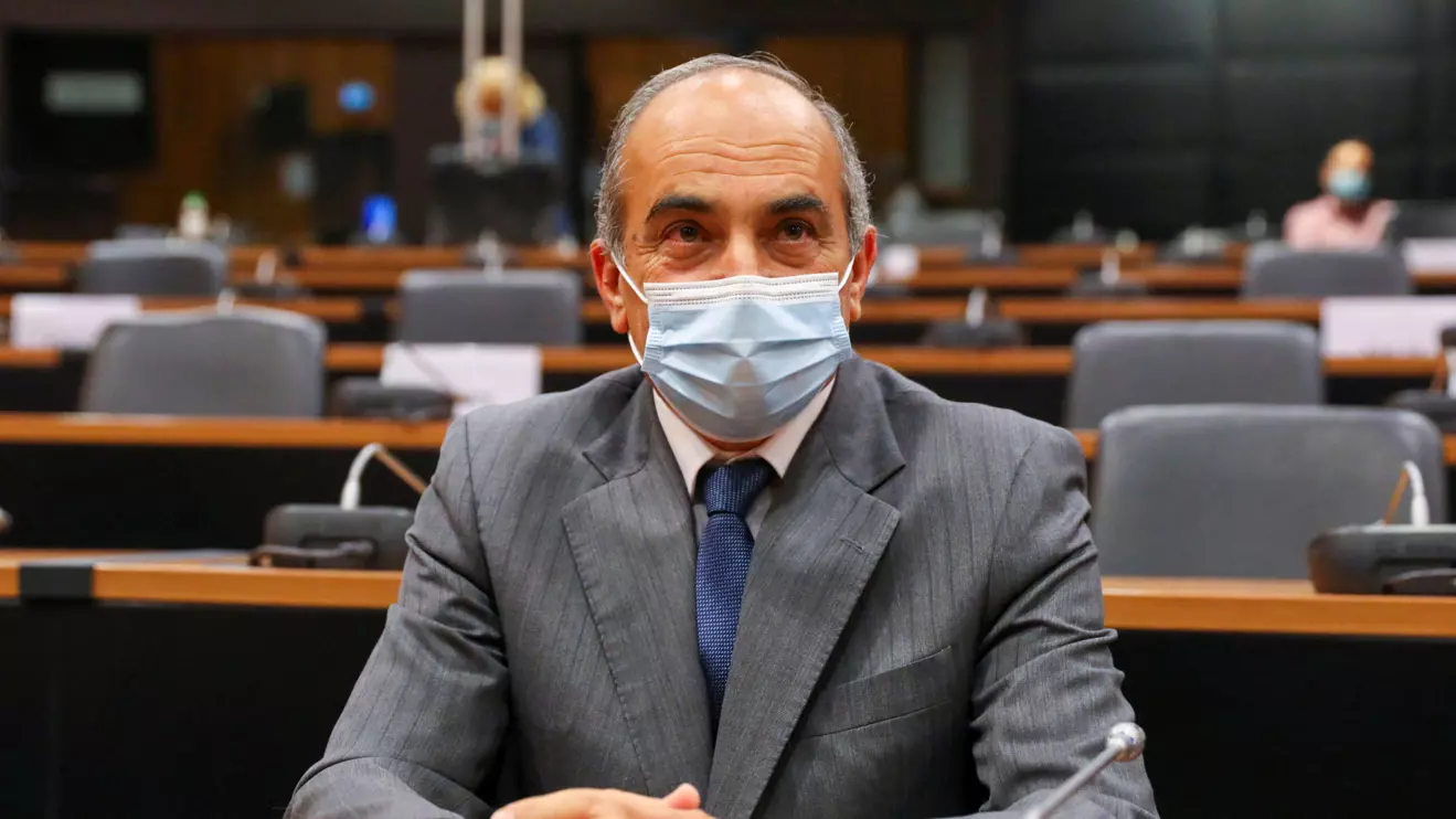 Former Cyprus parliamentary speaker Demetris Syllouris attends a deposition to the investigating committee on Cyprus passports, in Nicosia, Cyprus April 28, 2021. Reuters/Yiannis Kourtoglou