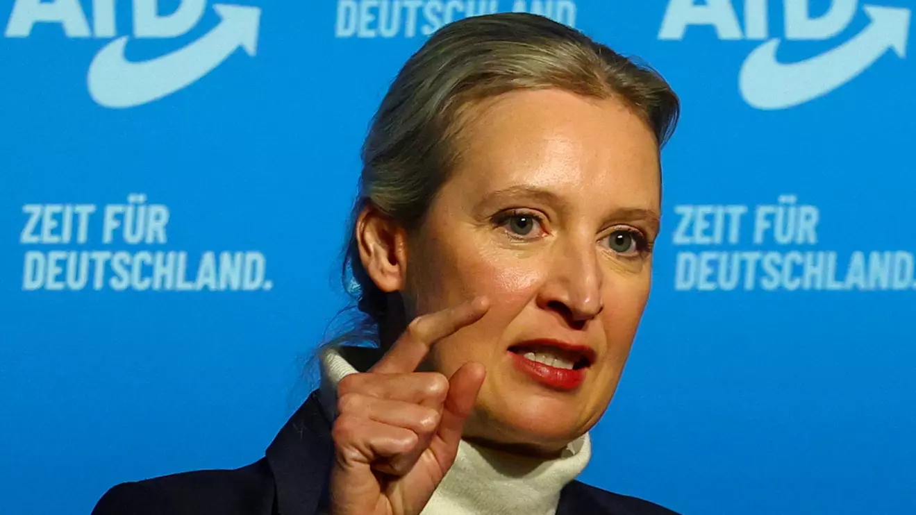 Alternative for Germany party co-leader Alice Weidel addresses supporters an AfD election campaign rally in Neu-Isenburg, Germany, February 1, 2025. Reuters/Kai Pfaffenbach