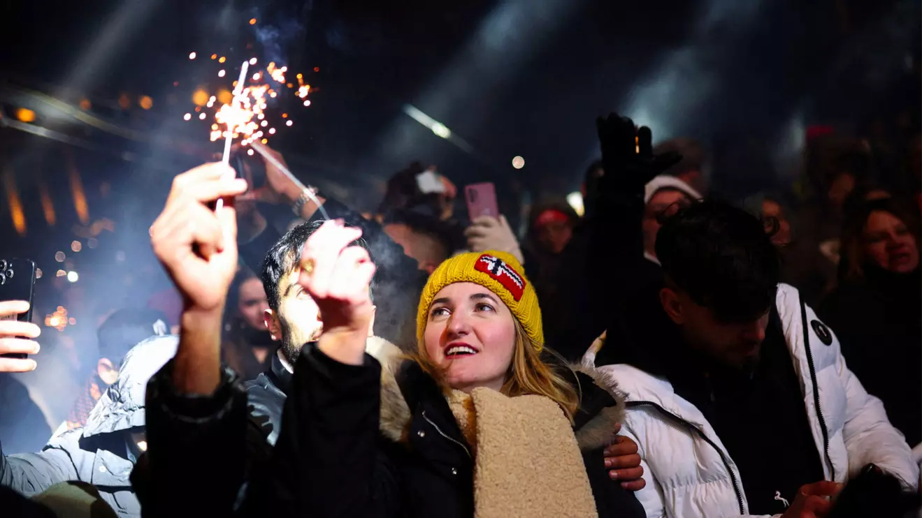 People participate in New Year's celebrations in Sofia, Bulgaria, which also marks the country’s accession to the Eurozone. Reuters/Spasiyana Sergieva