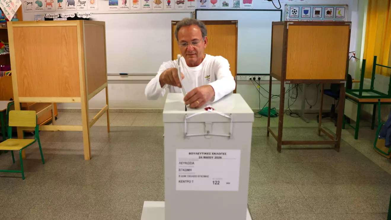 A man casts his vote during parliamentary elections at a polling station in Nicosia, Cyprus May 24, 2026. Reuters/Yiannis Kourtoglou