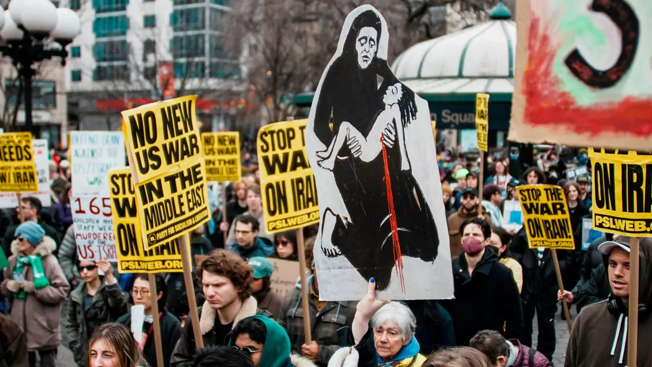 People attend a protest against U.S. and Israel strikes against Iran, amid the U.S.-Israel conflict with Iran, in New York City, U.S., March 7, 2026. Reuters/Eduardo Munoz