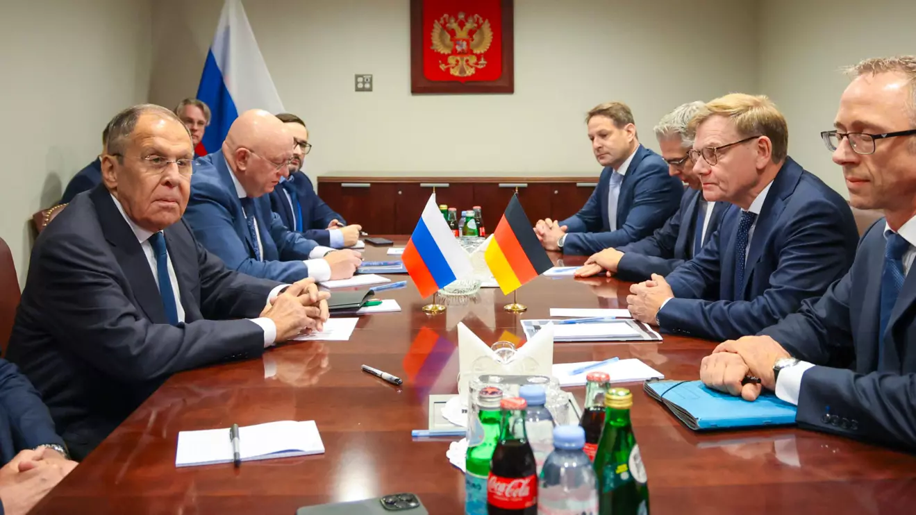 Russian Foreign Minister Sergei Lavrov and his German counterpart Johann Wadephul meet on sidelines of the 81st United Nations General Assembly in New York City, US, September 26, 2026. Russian Foreign Ministry