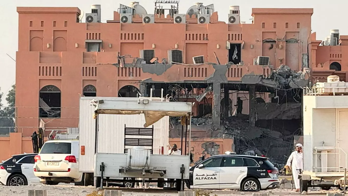 A damaged building, following an Israeli attack on Hamas leaders, according to an Israeli official, in Doha, Qatar, September 9, 2025. Reuters/Ibraheem Abu Mustafa