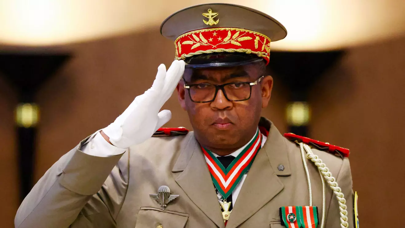 Military general Ruphin Fortunat Zafisambo gestures after being named Prime Minister by Madagascar's President Andry Rajoelina at the Lavoloha Presidential Palace, following the government's dissolution amid protests over power and water shortages, in Antananarivo, Madagascar October 6, 2025. Reuters/Siphiwe Sibeko