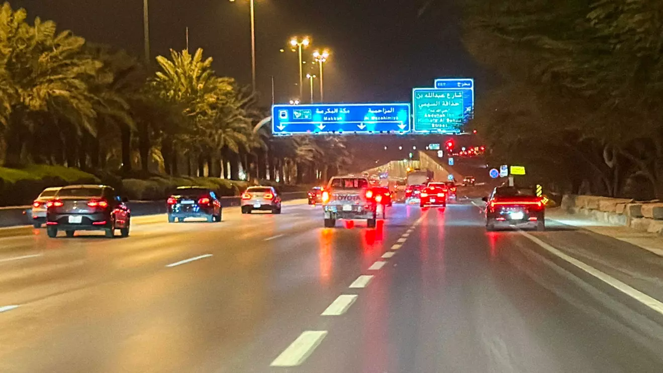 Vehicles drive along a street near the Diplomatic Quarter, following drone strikes that hit the U.S. embassy compound and were intercepted by Saudi air defences, according to the Defence Ministry, in Riyadh, Saudi Arabia, March 3, 2026, Reuters