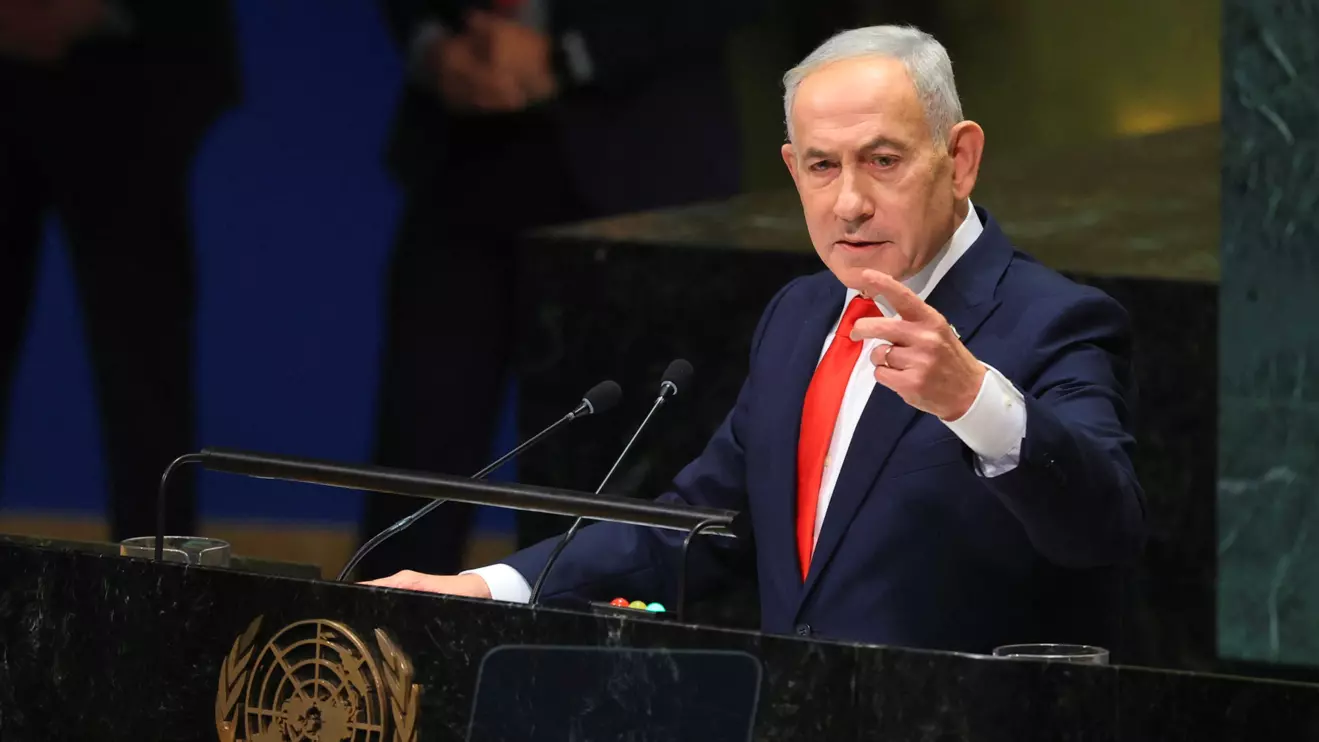 Israeli Prime Minister Benjamin Netanyahu addresses the 81st United Nations General Assembly (UNGA) at UN headquarters in New York City, US, September 24, 2026. Reuters/Brendan McDermid