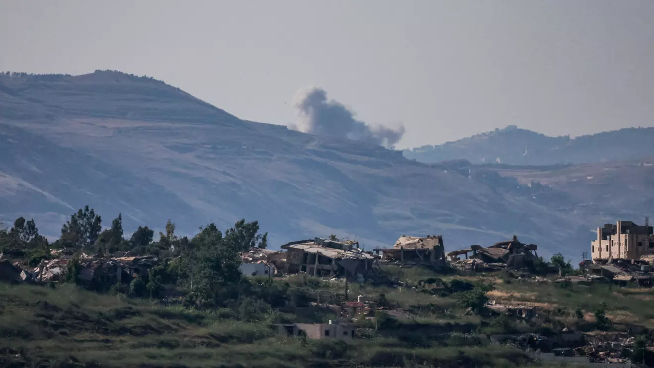 Smoke rises in southern Lebanon following an explosion, as seen from the Israeli side of the Israel-Lebanon border, in northern Israel, June 10, 2026. Reuters/Ammar Awad