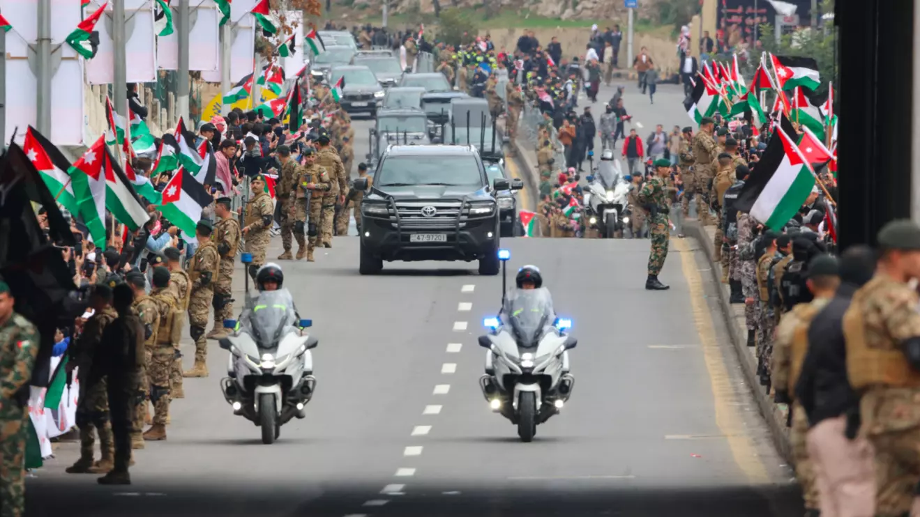 The king's convoy upon his return from Washington on Thursday in Amman © X