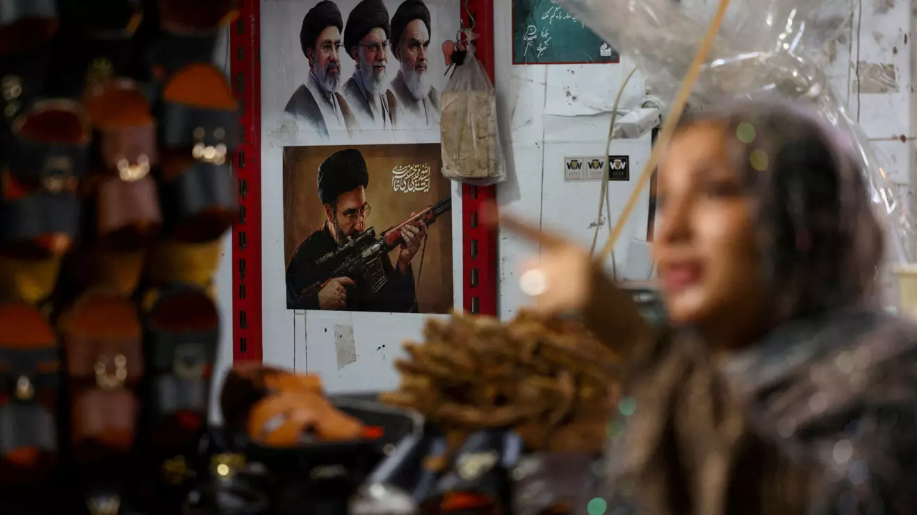 A picture of Iran's Supreme Leader, Mojtaba Khamenei, is displayed at a store in a local market in Bandar Abbas, Iran, August 25, 2026. Majid Asgaripour/WANA (West Asia News Agency) via Reuters