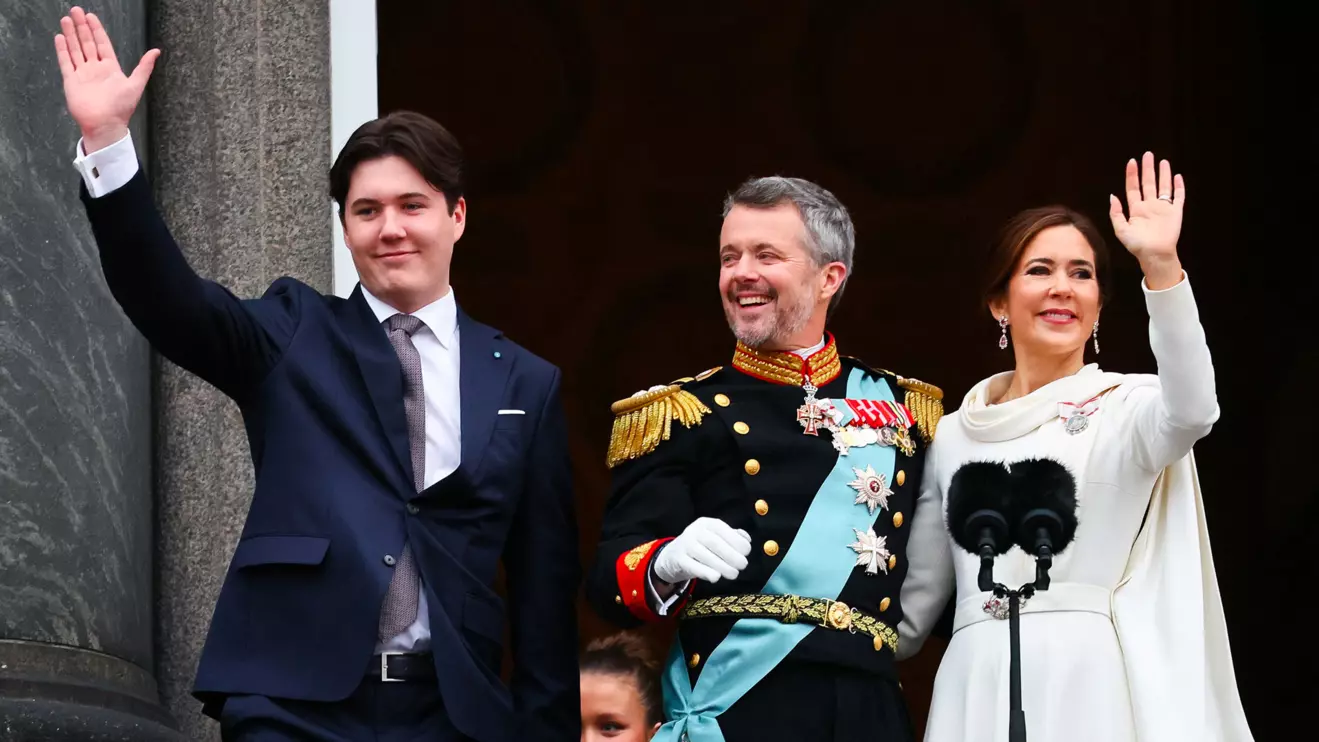 Denmark's newly proclaimed King Frederik and Queen Mary, appear on the balcony of Christiansborg Palace with Prince Christian, following the abdication of former Queen Margrethe who reigned for 52 years, in Copenhagen, January 14, 2024. Reuters/Wolfgang Rattay