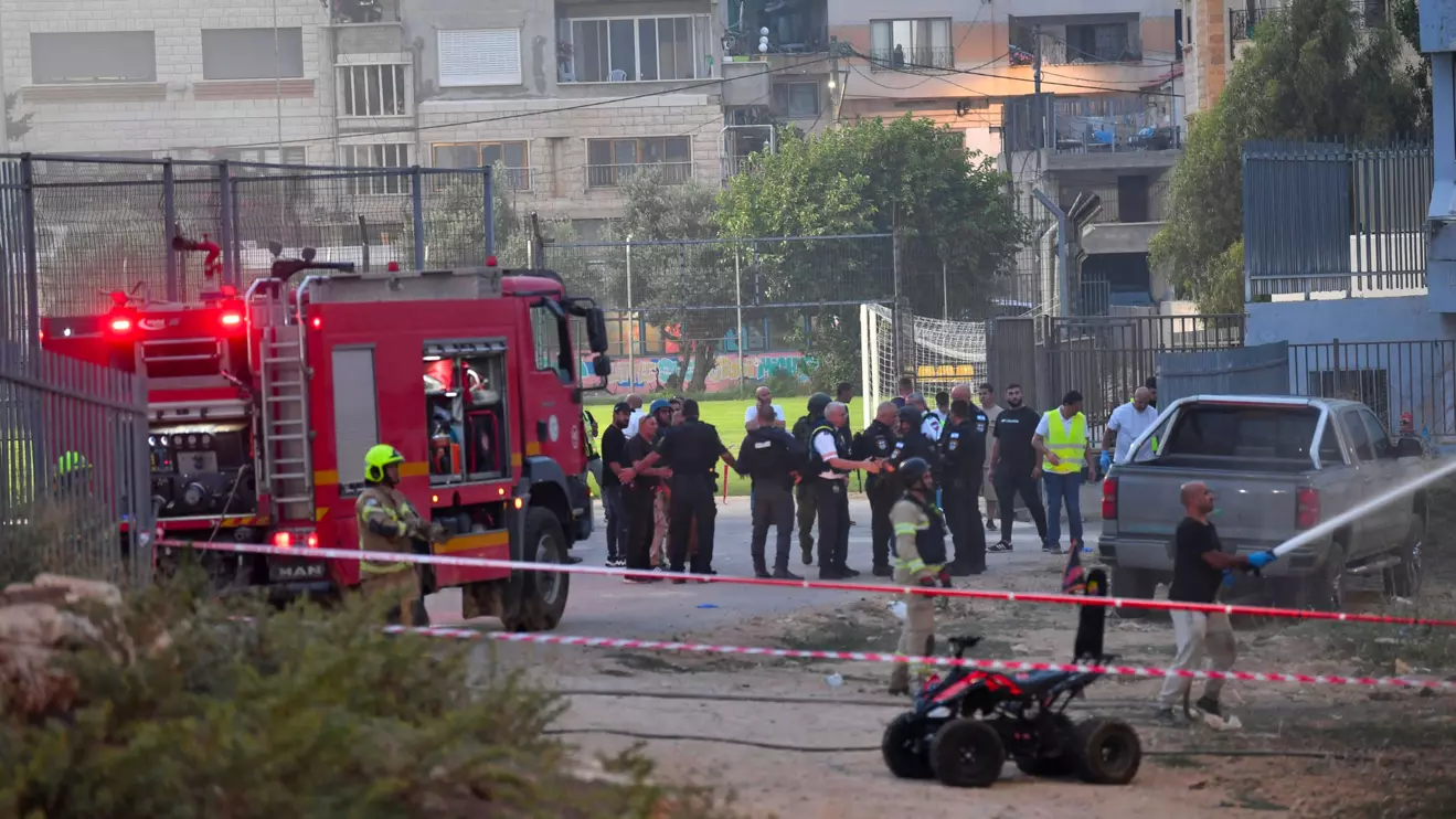 Israeli officials respond after rockets were launched across Lebanon’s border with Israel which, according to Israel’s ambulance services critically injured multiple people at a soccer pitch in Majdal Shams, a Druze village in the Israeli-occupied Golan Heights, July 27 2024. Reuters/Gil Eliyahu
