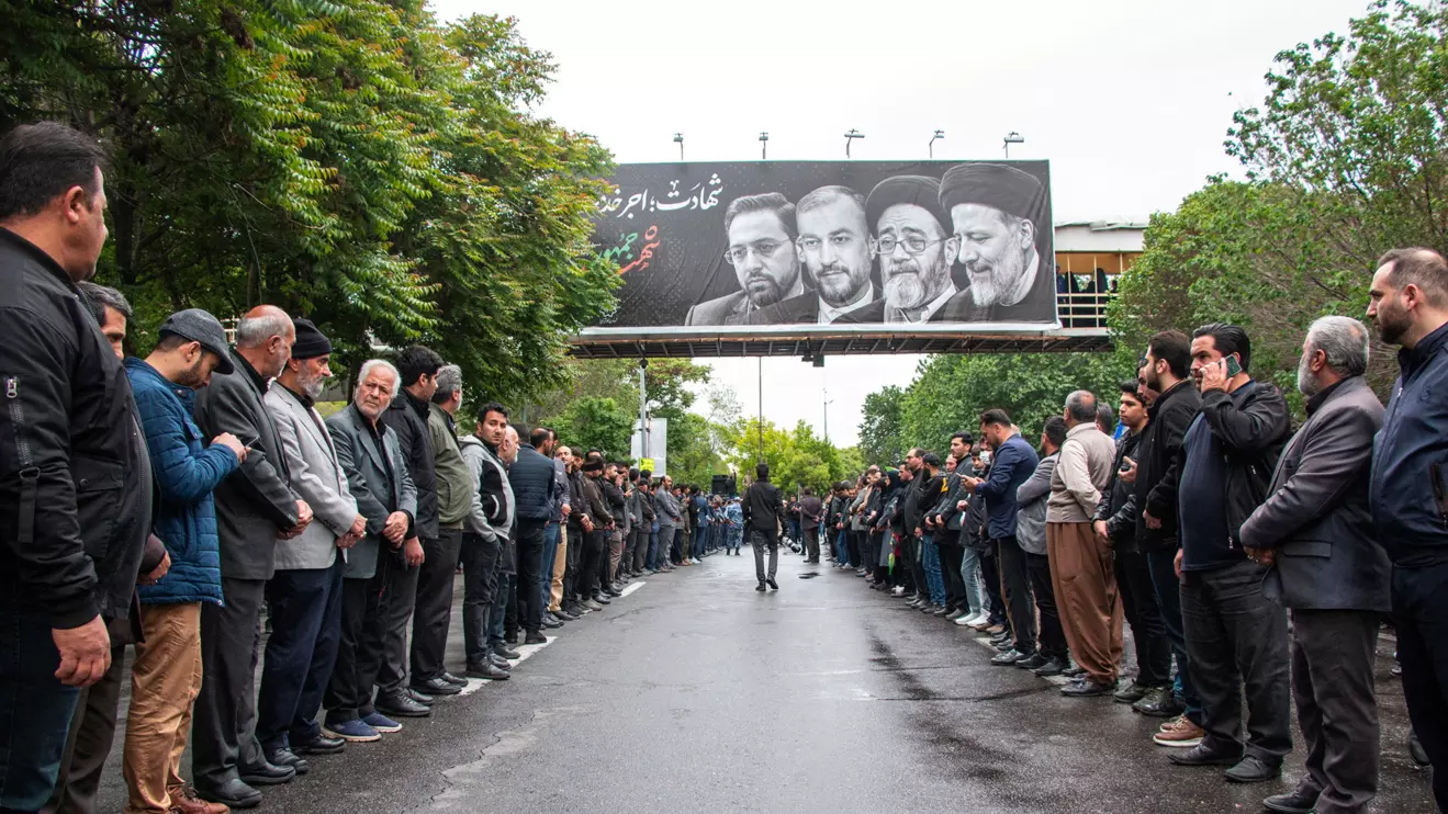 People attend a funeral ceremony for the late Iranian President Ebrahim Raisi in Tabriz, East Azerbaijan Province, Iran, May 21, 2024. Stringer/WANA (West Asia News Agency) via Reuters
