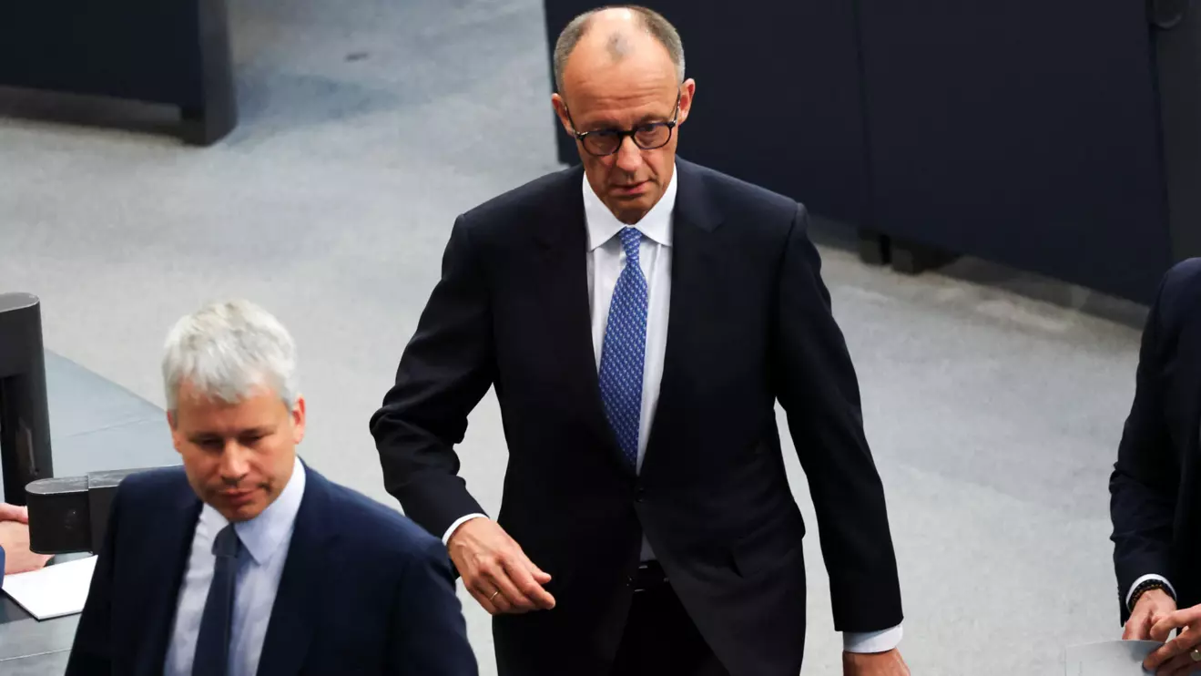 Friedrich Merz of the Christian Democratic Union (CDU) walks after the announcement of the result as he fails to be elected chancellor by German parliament, during the session of the German lower house of parliament Bundestag, to elect the new German chancellor, in Berlin, Germany May 6, 2025. Reuters/Fabrizio Bensch