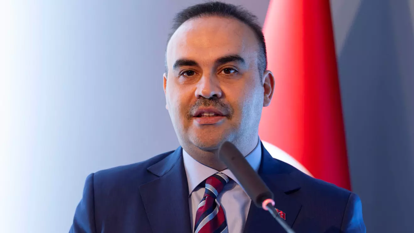 Turkey's Minister of Industry and Technology Mehmet Fatih Kacir addresses the audience during a signing ceremony in Istanbul, Turkey, April 29, 2024. Reuters/Umit Bektas