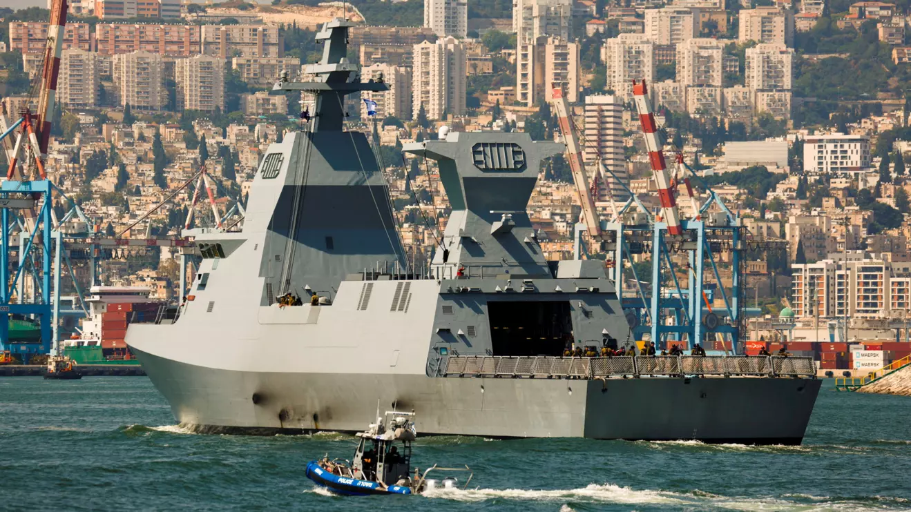 An Israeli navy corvette enters port off the coast of Haifa, Reuters/Amir Cohen
