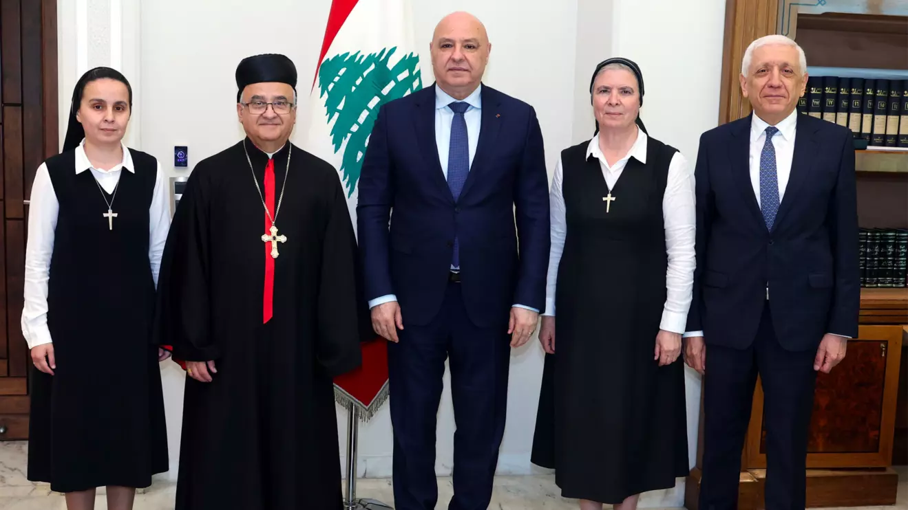 Lebanese President on Monday in Beirut with Maronite religious leaders © X