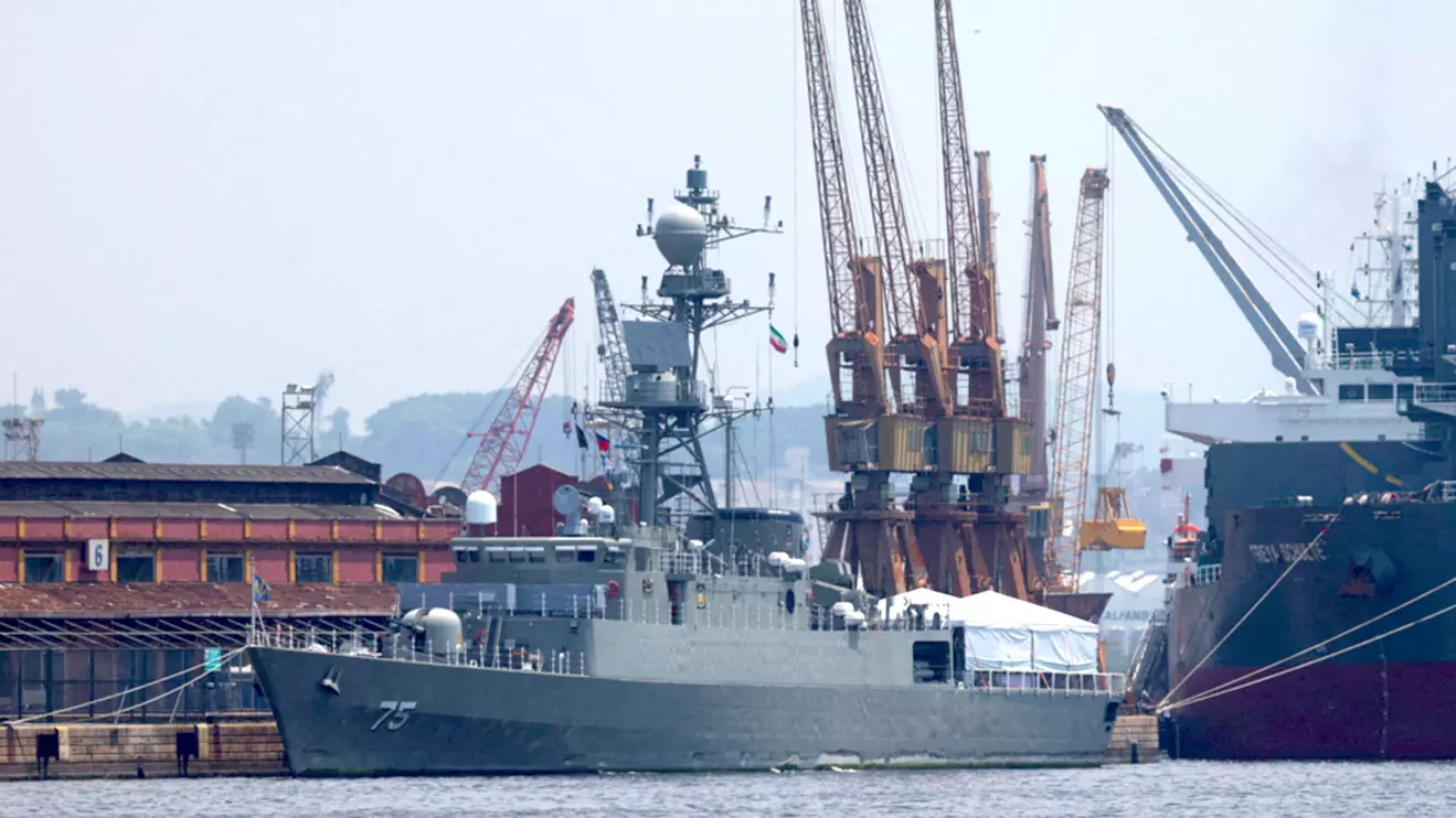 Iranian military ship Iris Dena is pictured berthed in Rio de Janeiro's port, Brazil, February 28, 2023. Reuters/Ricardo Moraes