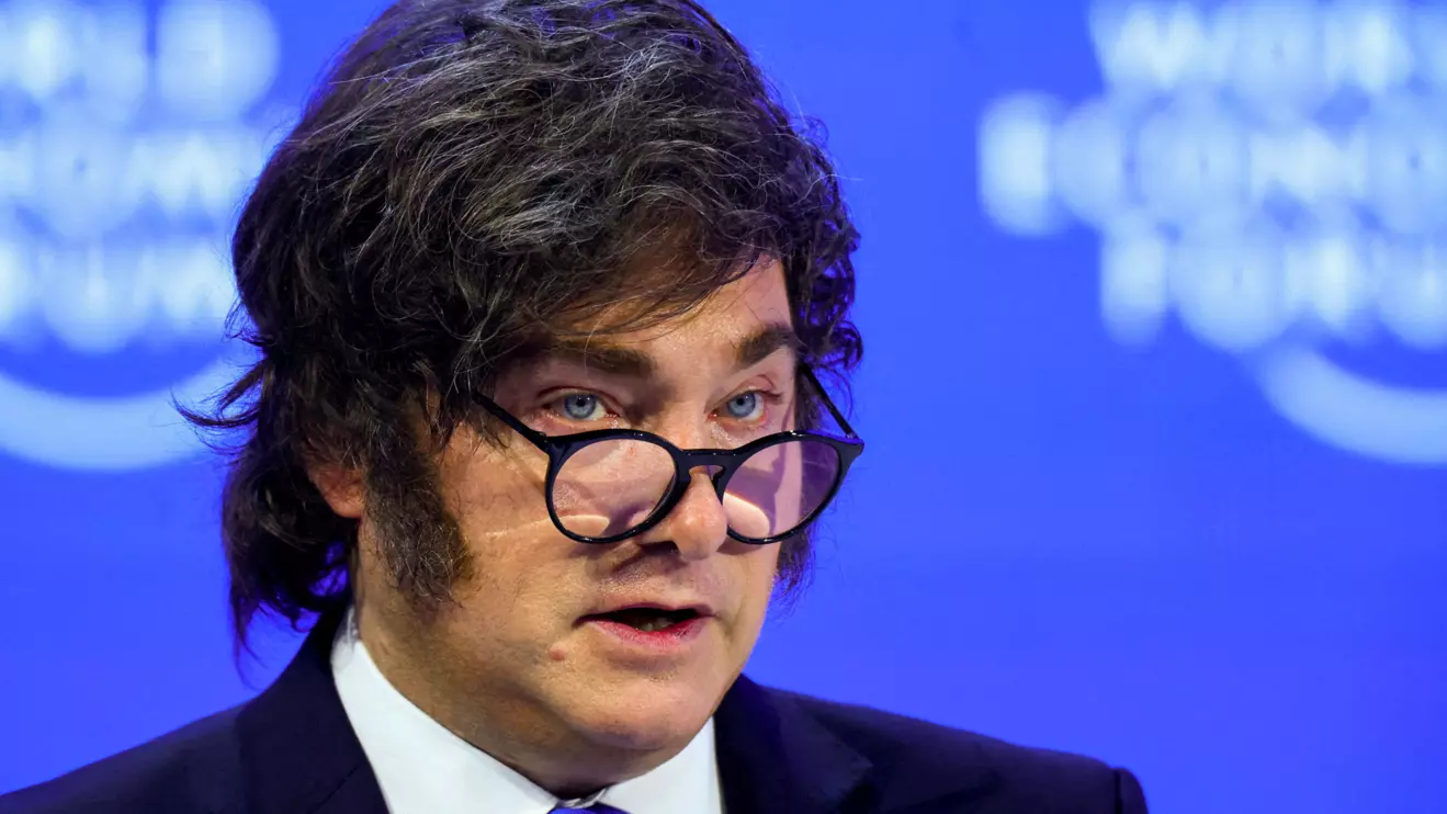 Argentina's President Javier Milei speaks, Reuters/Denis Balibouse