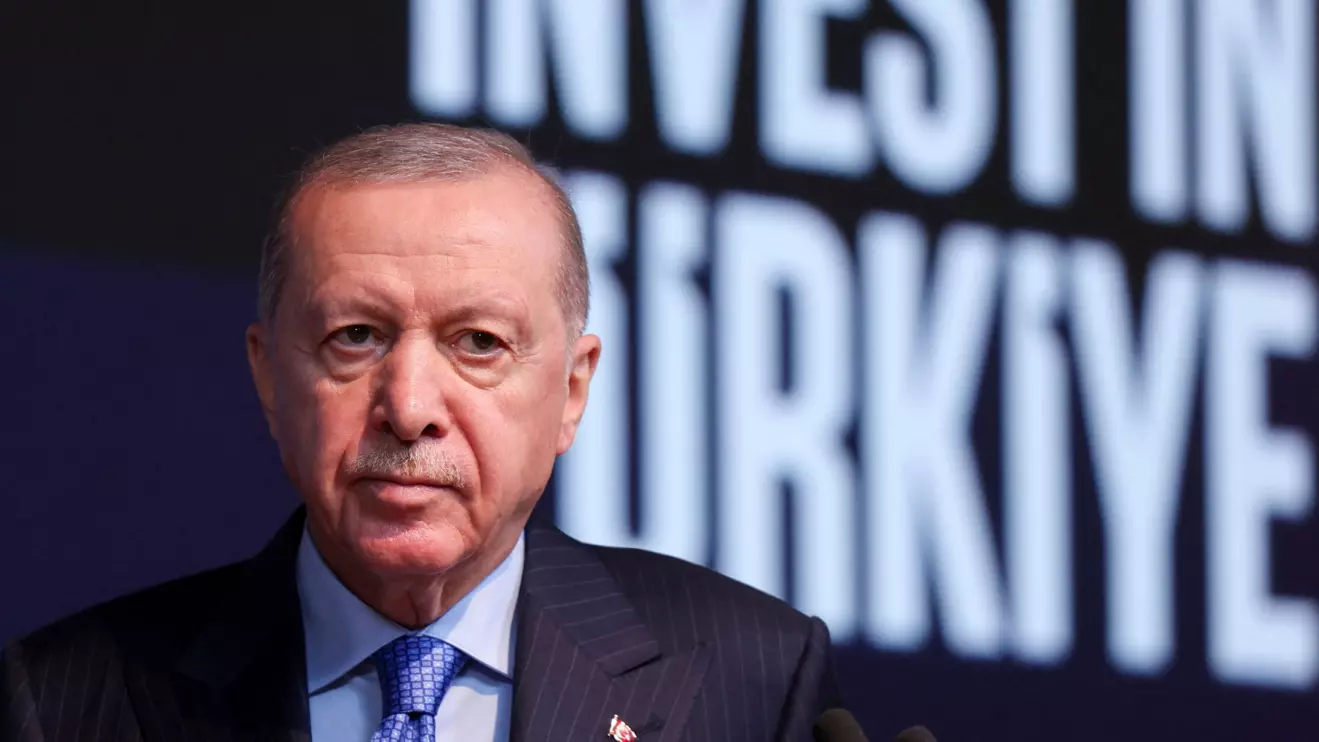 Turkish President Tayyip Erdogan makes a speech during an event in Istanbul, Turkey, April 24, 2026. Reuters/Murad Sezer