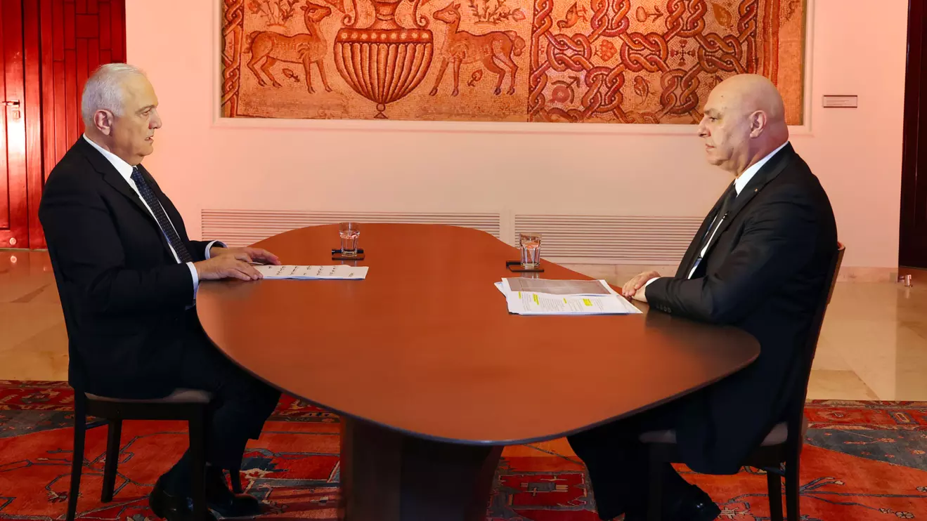 President Joseph Aoun during his interview on Télé Liban © X